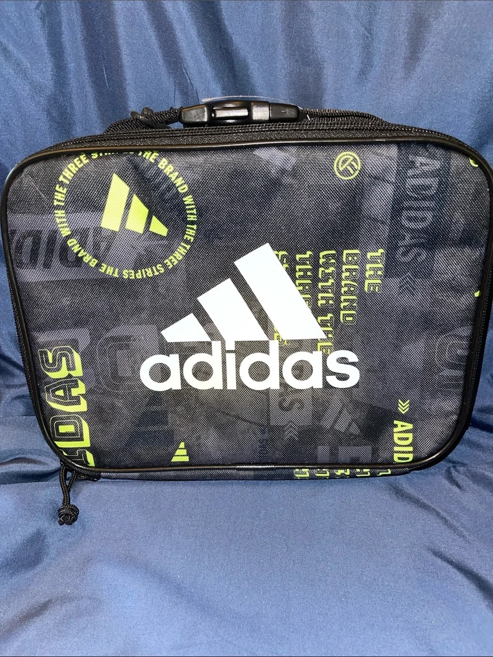 adidas Black Lunch Bag with White & Lime Lettering